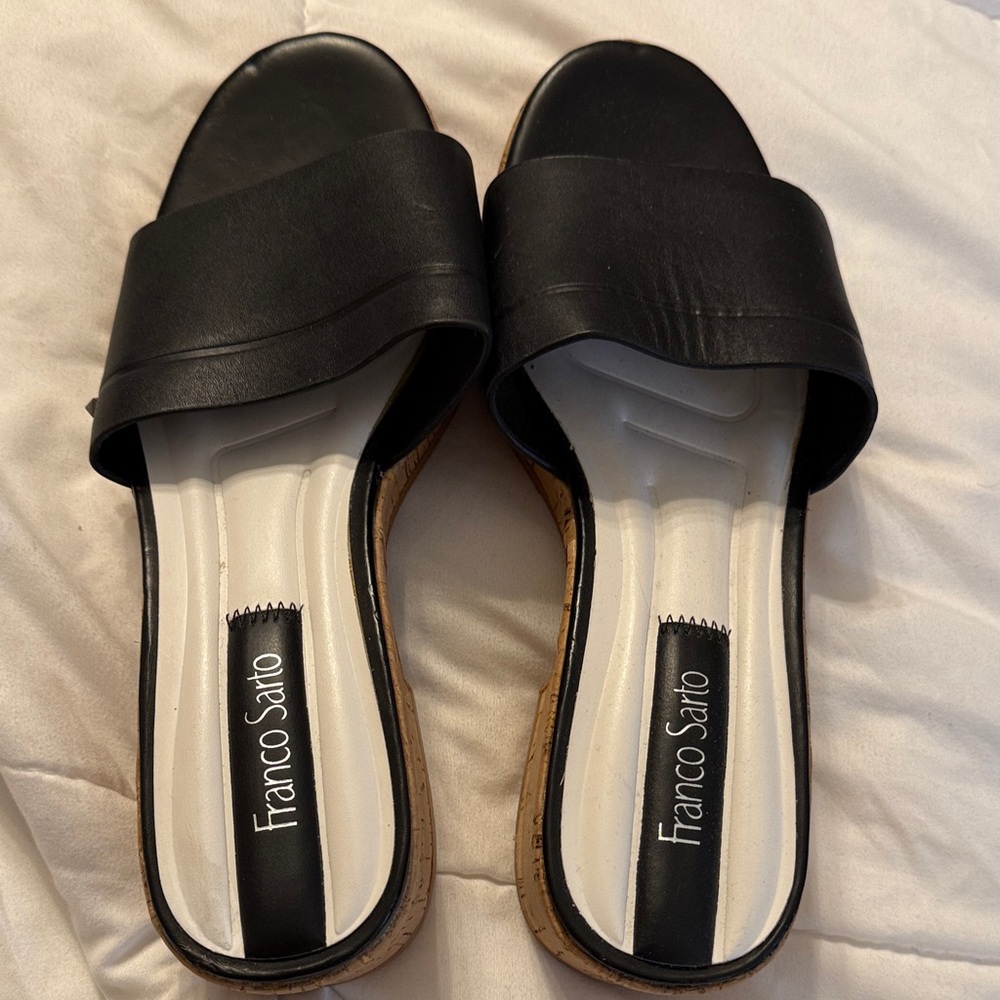 Franco Sarto Black Slide Sandals